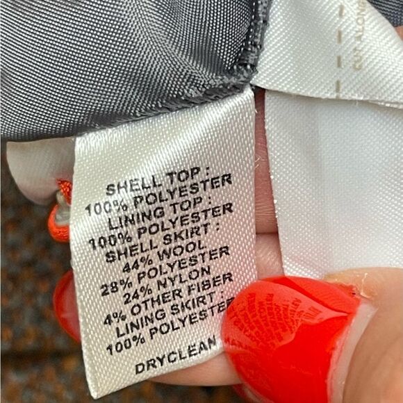 Loft Contrast Wool Burnt Orange Feminine Tweed Dress Sz 6P Office Classic EUC - Picture 5 of 7